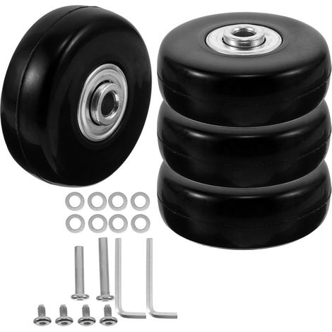 Kit de Remplacement de 4 Roues Pivotantes Universelles 50 Mm avec Roulements à Billes, Roues de Rechange en Caoutchouc Haute Résistance pour Valise Trolley Bagage de Voyage (1/5)