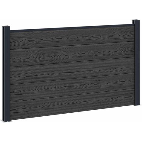 vidaXL Fence Panel WPC and Aluminium Black