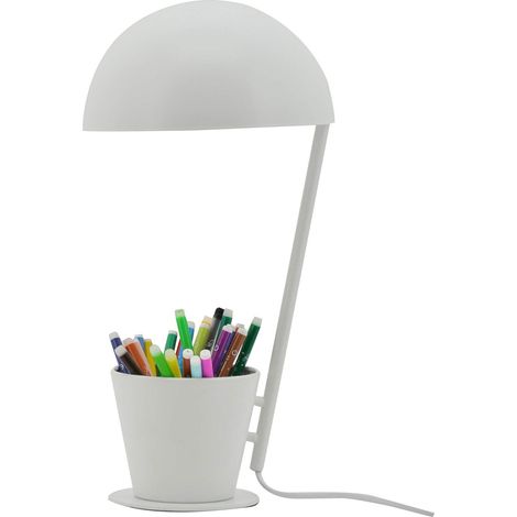 Luminaire, lampe de bureau métal, 40 W, blanc, ø 20 x H 40 cm (1/2)
