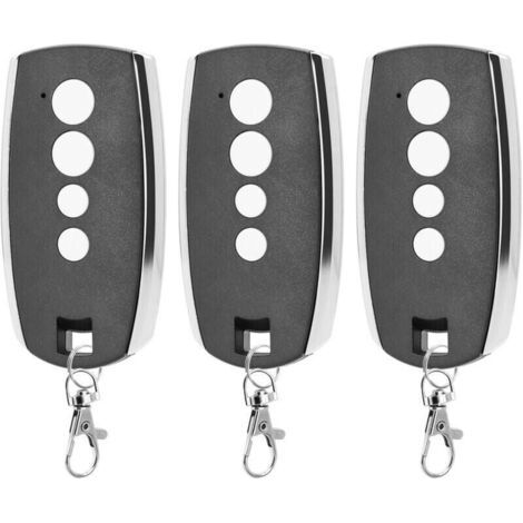 Set di 3 telecomandi per cancelli - Telecomando per porta da garage a 433,92 MHz compatibile con il telecomando a 4 canali King Gates Stylo 4K, telecomando con ruote