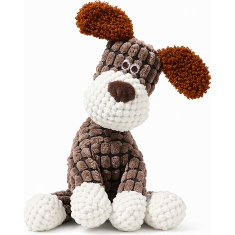 Jouet sonore en peluche pour vos animaux marron chien 25 x 15 cm