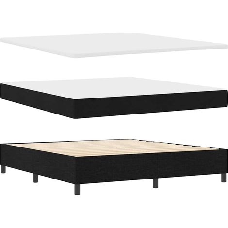 Boxspringbett mit Matratze Schwarz 180 x 200 cm Stoff vidaXL (1/5)