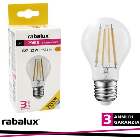 FIL. LED, E27 A60,12W, 1521LM,3000K,DIMM                                                                 - Luce CALDA (1/2)