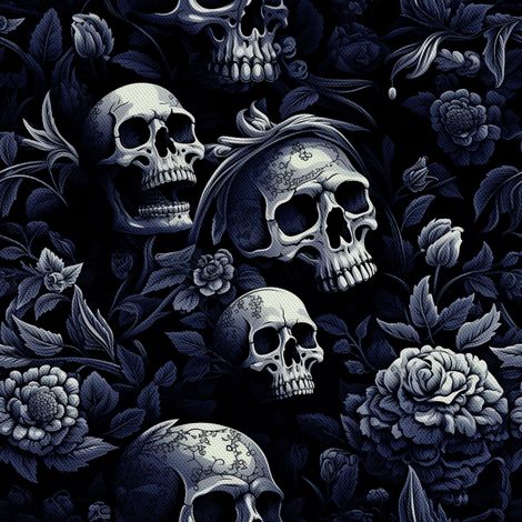 Tela decorativa para exteriores Oxford - Motivo de calavera I DX4250 (1/5)