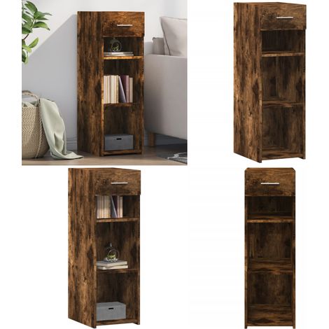 Buffet chêne fumé 30x42,5x93 cm bois d'ingénierie - Buffet - Meuble De Rangement - Commode - Mobilier - Design Intemporel - Home & Living (1/5)