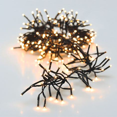 LED Lichterkette warm weiß mit 8 Leuchtfunktionen - 192 LED / 1,4 m - Weihnachts Beleuchtung mit Timer Batterie betrieben - Advent Winter Garten Deko Licht für Innen und Außen