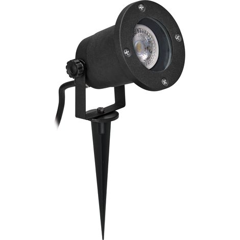 Aric – Projecteur extérieur GU10 noir IP65 IK07 – Résistant aux chocs – Pour éclairage extérieur – 50219