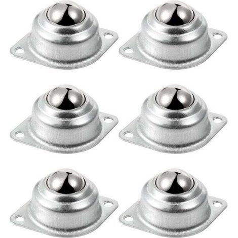 6 pcs 25mm Universal Furniture Castors, Ball Transfer Castors, Load Capacity 35kg (1/4)