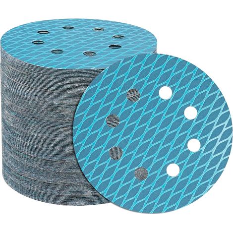 APEX Lot de 100 disques de ponçage de 125 mm (Grain 180) — Adaptés aux ponceuses excentriques et à disques (1/4)