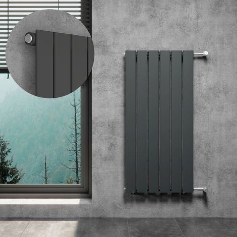 Flachheizkörper Paneelheizkörper Designheizkörper mit Seitenanschlsuss Nabenabstand 900 mm Anthrazit Breite 45 cm einlagig