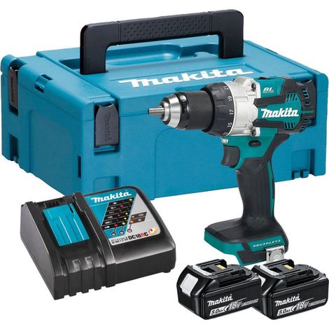 Makita DHP489RTJ 18v LXT Brushless 2-Speed Combi Drill Kit 2 x 5.0Ah Batteries (1/4)