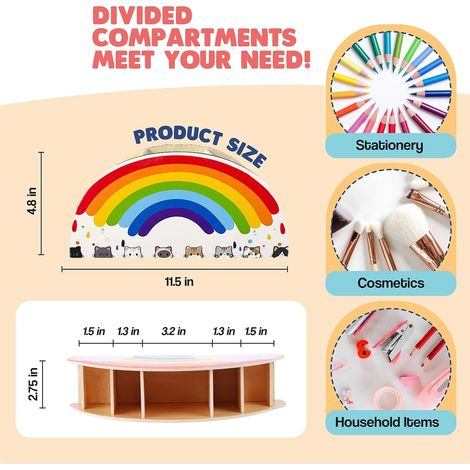 Stiftehalter, kreativer multifunktionaler himmelförmiger Schreibtischorganizer aus Holz für Kinder, geeignet für Büro, Zuhause, Schule, Aufbewahrung von Pinseln, Make-up-Pinselhalter (B) (1/5)