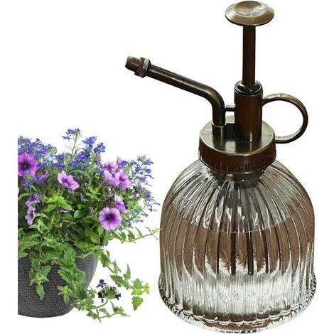 Vaporisateur D'arrosage en Verre, Arrosoir en Verre 200 ML pour Plantes, Rétro Darrosage Pulvérisateur, Brumisateur avec Pompe Supérieure, Arrosoir à Une Main pour Jardin Plantes Nettoyage (1/5)