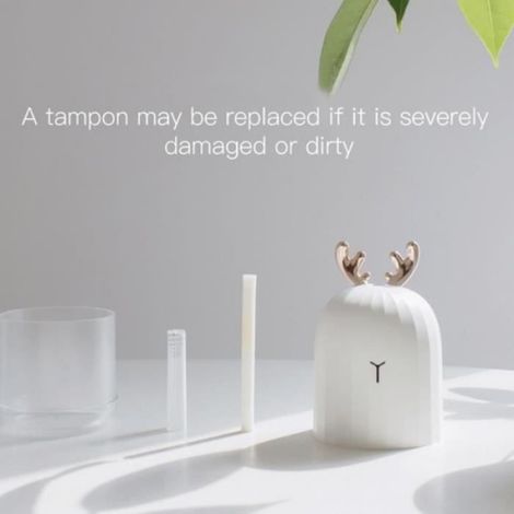 Humidificateur - Diffuseur D'huile Essentielle - 220 ml - Ultrasons - USB - Lumière Nuit Lapin - 50 ml/h - 4 h Autonomie - Rose (1/4)