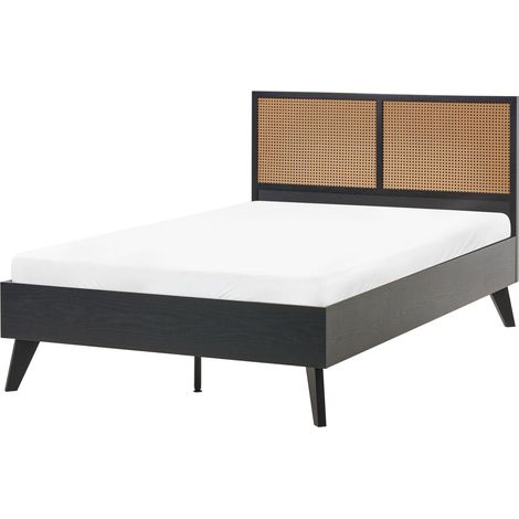 Bett mit Lattenrost Polyrattan MONPAZIER 120 x 200 cm Schwarz