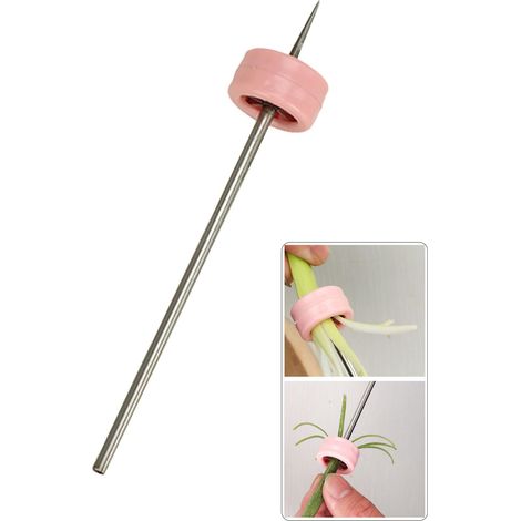Multifunktionaler Gemüseschneider aus Edelstahl mit rosa Zwiebelklinge [1 Stück rosa]