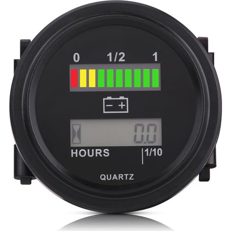 Contaore batteria 24V, indicatore di carica, indicatore di batteria, indicatore di batteria a LED, display contaore 12V -Crezuo