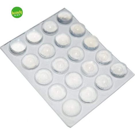 PARACOLPI ADESIVI TONDI TRASPARENTI Ø 13 MM. - SPESSORE 7,5 MM. - 20 PZ. (1/2)