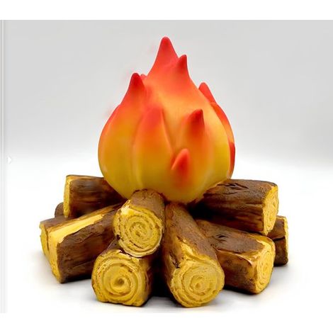 Lampe de camp LED 3D, petite lampe électrique en bois avec feu de camp, décoration pour bar, maison et jardin. (1/5)