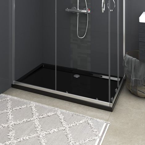 vidaXL Piatto Doccia in ABS Rettangolare Nero 70x120 cm (1/5)