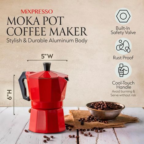 Cafetière moka 148 ml 3 tasses pour camping compact (1/4)