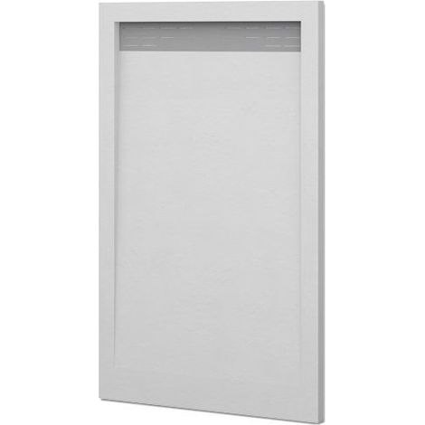 Receveur de douche avec demi-cadre modèle Bidai texture ardoise. GRIS BÉTON, Siphon en cadeau 80X100 Ral 7037