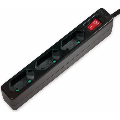 LOGILINK Euro-Steckdosenleiste 3-fach, Schalter, schwarz (1/2)