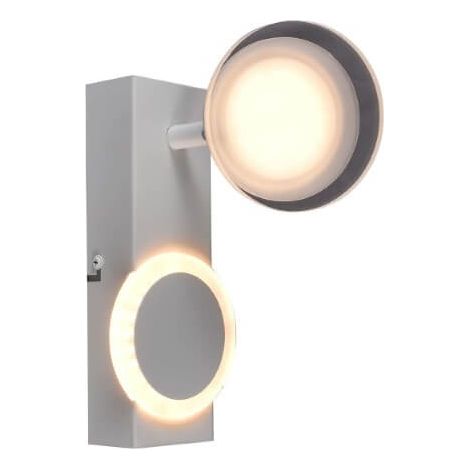 BRILLIANT lampe, Spot mural LED Meriza blanc, 1x LED intégrée, 10W LED intégrée, (1200lm, 3000K), tête pivotante (1/3)