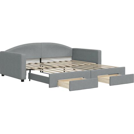 Maison Exclusive - Divano Letto Estraibile Cassetti Grigio Chiaro 100x190 Tessuto (1/5)