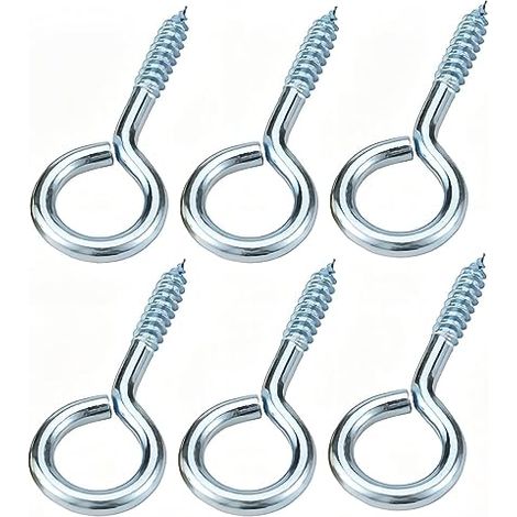 20 Pièces Vis à Oeillet 35mm, Vis à Bague Auto - Taraudeuse, Oeillets Ronds, Vis à Crochet en Métal, Pour le Bois, La Fixation de Fils, la Décoration Intérieure et Extérieure
