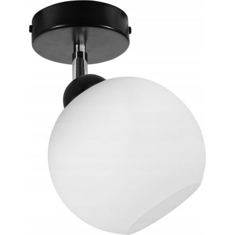 Plafonnier - Métal Verre - 23,5 cm - E27 - 230 V - Blanc Ou Noir - 1 Pièce (1/5)