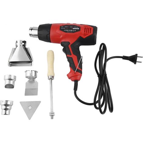 Heat Gun - 2000 W - 350 °C / 650 °C - 4 Embouts Inclus - Prise UE 220 V - Pour Décapage Peinture Et Réparation DIY (1/5)
