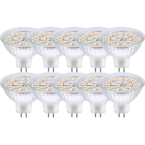 GU5.3 LED Bulb, MR16 LED 12V 3W Equivalent to 30W Halogen Lamp Warm White 3000K, Non-Dimmable LED Spot Bulbs, Pack of 10 [Energy Class F]