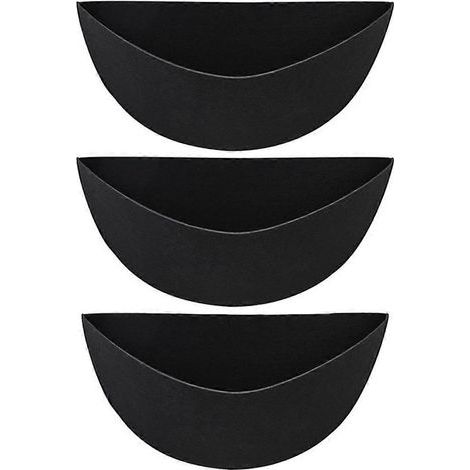 Lot de 3 doublures de jardinières demi-rondes de 14 pouces en tissu, comme illustré (1/5)