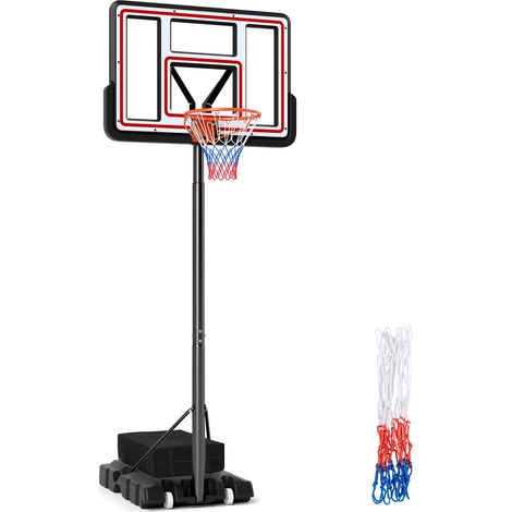 COSTWAY Portable Basketball Hoop 7.4-10 FT Adjustable Basketball Goal System (1/5)