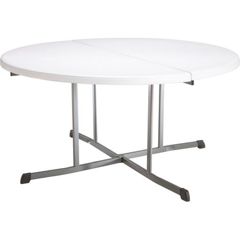 Mesa redonda plegable blanco Lifetime Ø152x75,5 cm (1/5)