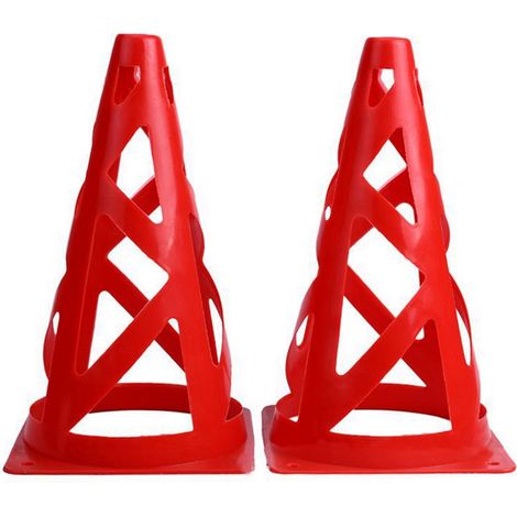 Cônes d'entraînement sportifs creux pour football, patinage et sécurité routière (Rouge) (1/5)