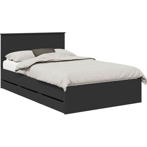 Maison Exclusive - Bettrahmen mit Schubladen Schwarz 120 x 190 cm