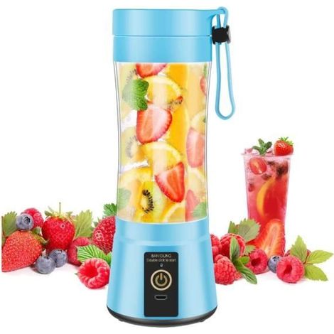 Mini Mixeur - Portable - 1400 Mah - USB Rechargeable - 6 Lames - Bleu (1/4)