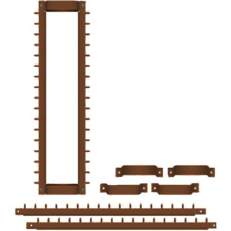 Sistema Antiladro con Punte in Acciaio per Pluviali Quadrati Tubi Esterni 120x120 mm Marrone (1/2)