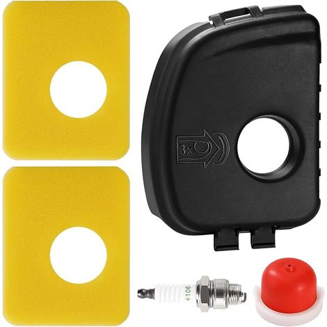 Air Filter Cover Kit for Lawn Mower, Air Filter Cover 595660, Foam Air Filter 799579, 594281 Priming Pump, Spark Plug 4106 (1/5)