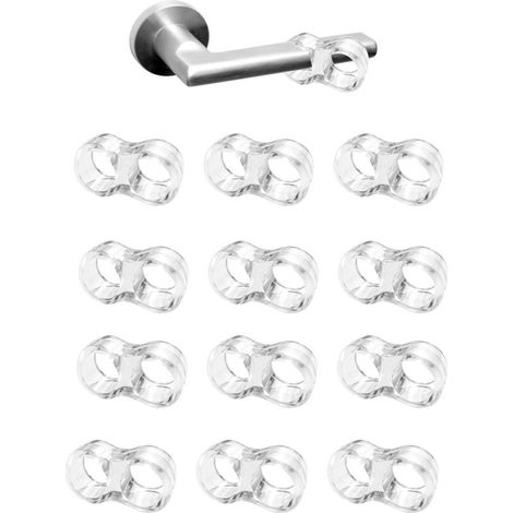 Butées de porte 12 Pièces PVC Poignée de porte Butée Porte Bumper Porte en Silicone Anti-Poignée De Porte Protection (Transparent) (1/5)