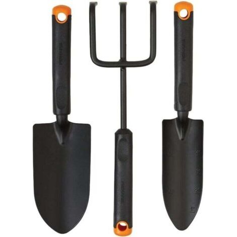 Ensemble d'outils de jardin 3 pièces - pelle, transplantoir, cultivateur, tête en acier antirouille, poignée ergonomique pour la plantation, le creusement et l'aération du sol (1/4)