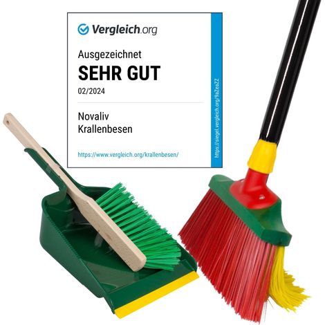 Novaliv Kehrgarnituren Besenkopf mit Stiel und Handfeger mit Kehrschaufel (1/5)