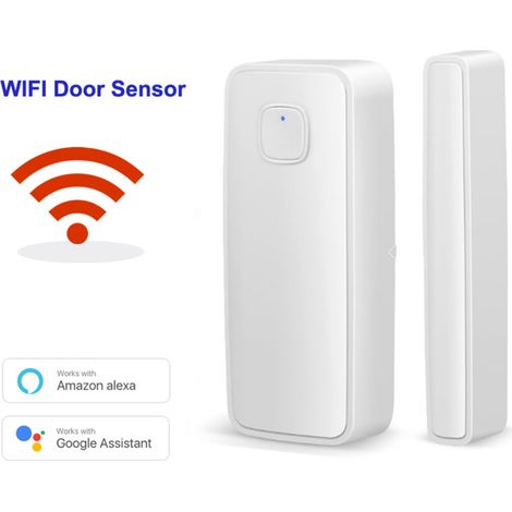 Capteur de porte Wi-Fi domestique compatible avec Google Assistant, détecteur intelligent d'ouverture et de fermeture de porte, alarme de sécurité sans fil pour portes et fenêtres (1/5)