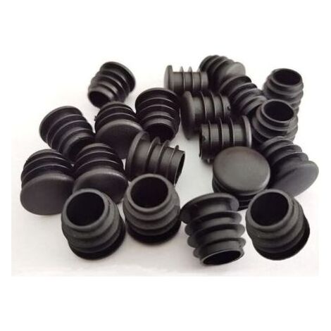 Pair AHLSEN Bouchons ronds en plastique, 40 pièces, embouts de tube noirs pour meubles coulissants, chaises/pieds (16 mm) (1/5)