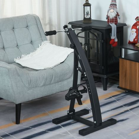 Bein- und Arm-Pedaltrainer mit LCD-Bildschirm, einstellbarer Höhe und Intensität, aus Stahl, EVA und PP, 40 x 42,5 x 100 cm, Schwarz (1/5)