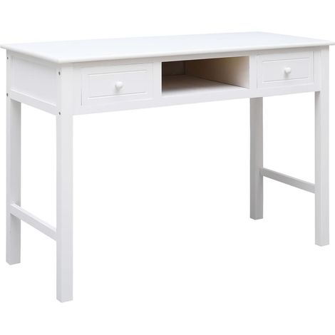 Maison Exclusive - Schreibtisch Weiß 108x45x76 cm Massivholz Paul