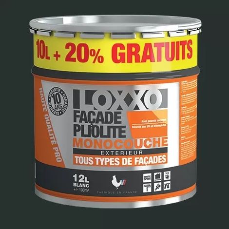 Peinture façade pliolite 12L – Aspect mat – Couleur anthracite – Finition durable pour tous types de façades – Loxxo (1/2)