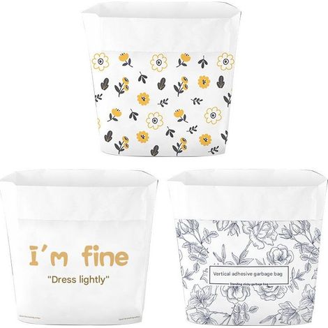 Sacs poubelles de voiture auto-adhésifs, debout, jetables, sacs à vomi étanches, sacs de rangement de cuisine, sacs poubelles durables (45 pièces) (1/5)